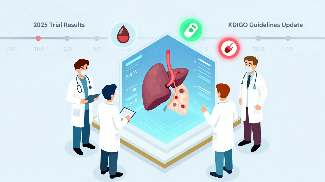 Medical team reviewing holographic patient data with apixaban and warfarin risk indicators.