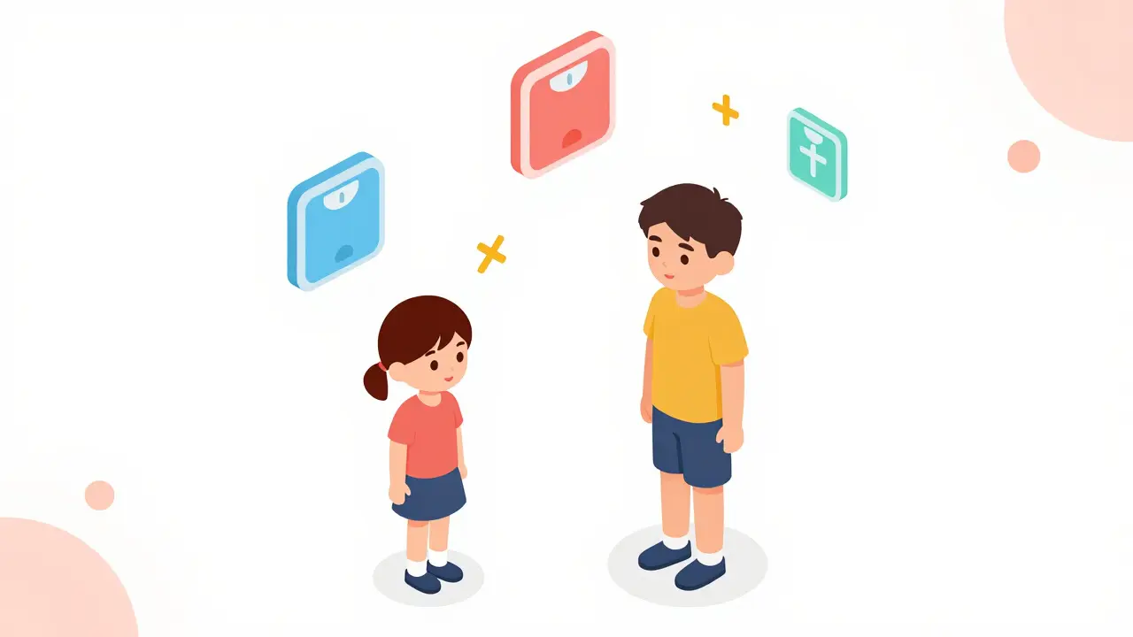 Two children of different sizes illustrating the importance of weight-based dosing.