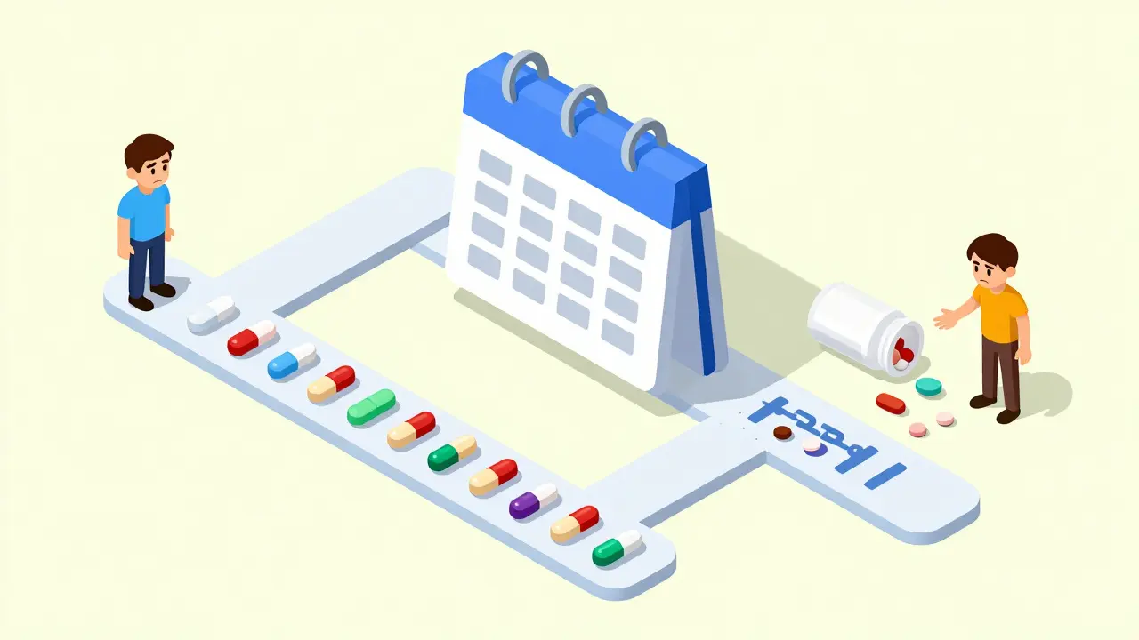 Isometric illustration of patients stopping generic meds due to doubt