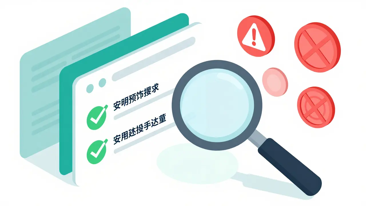Isometric cartoon showing magnifying glass verifying safe online pharmacy