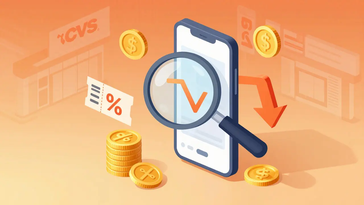 3D illustration of price comparison tools saving money on medication