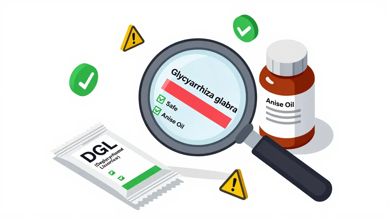Isometric illustration checking labels for licorice root vs anise oil